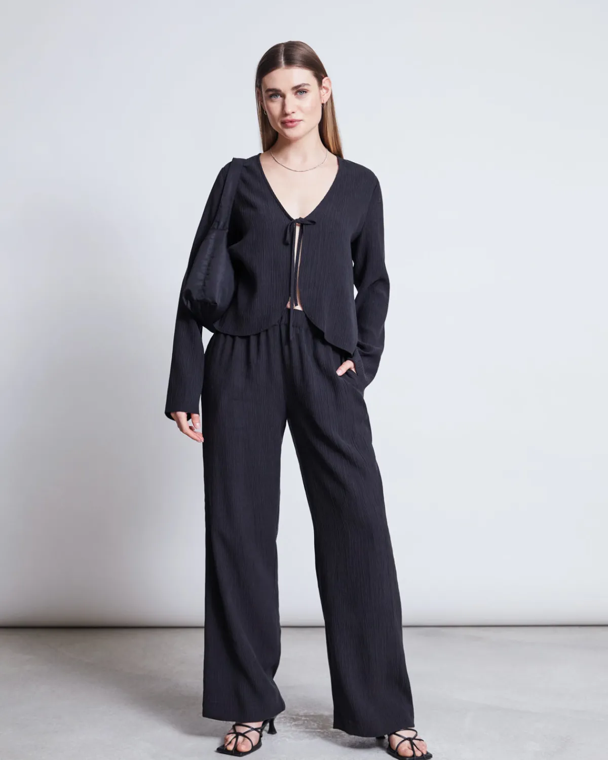 Shop JAN 'N JUNE CRINCLE PANTS HAVA BLACK