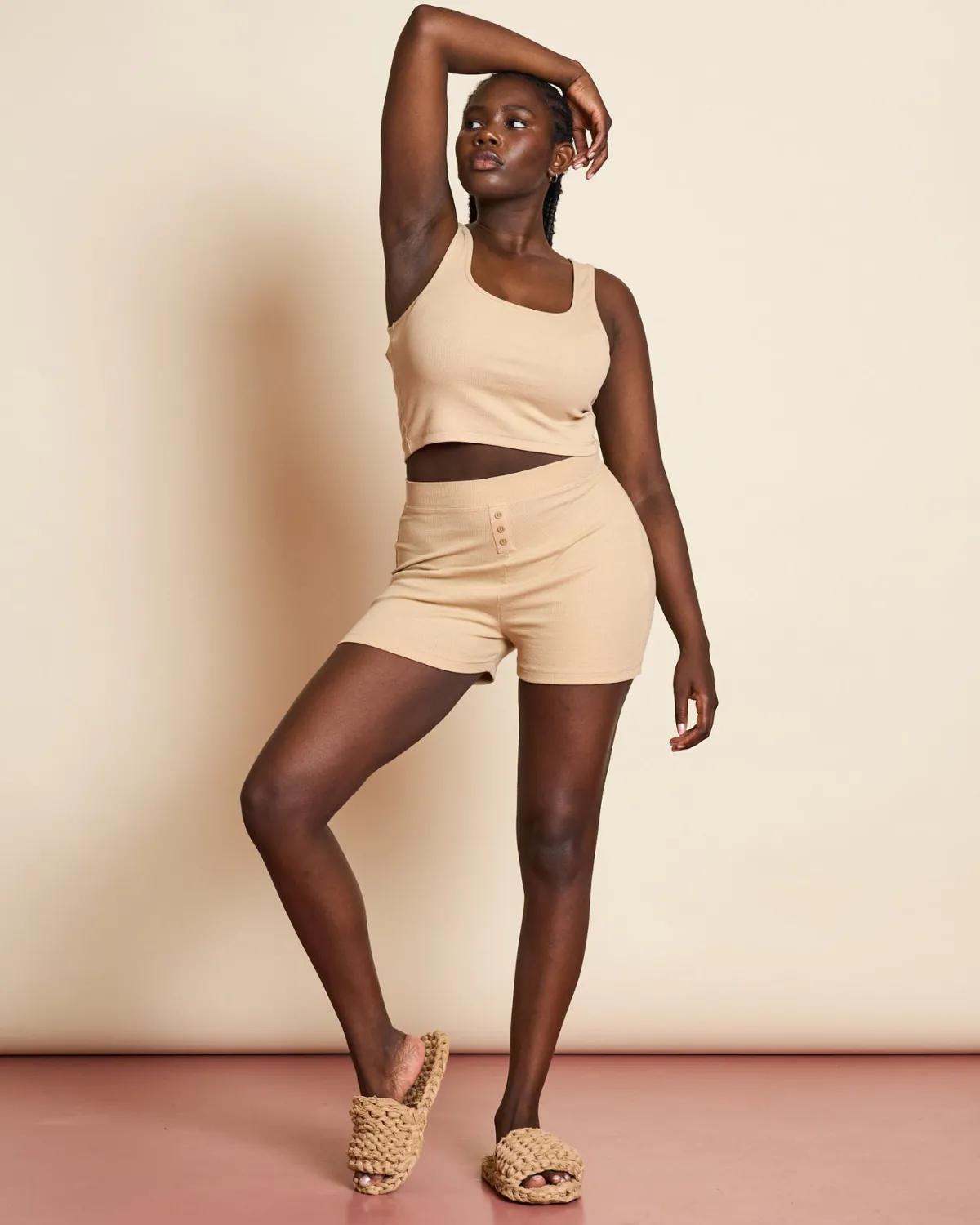 Shop JAN 'N JUNE CROP TOP KRAFLA STONE