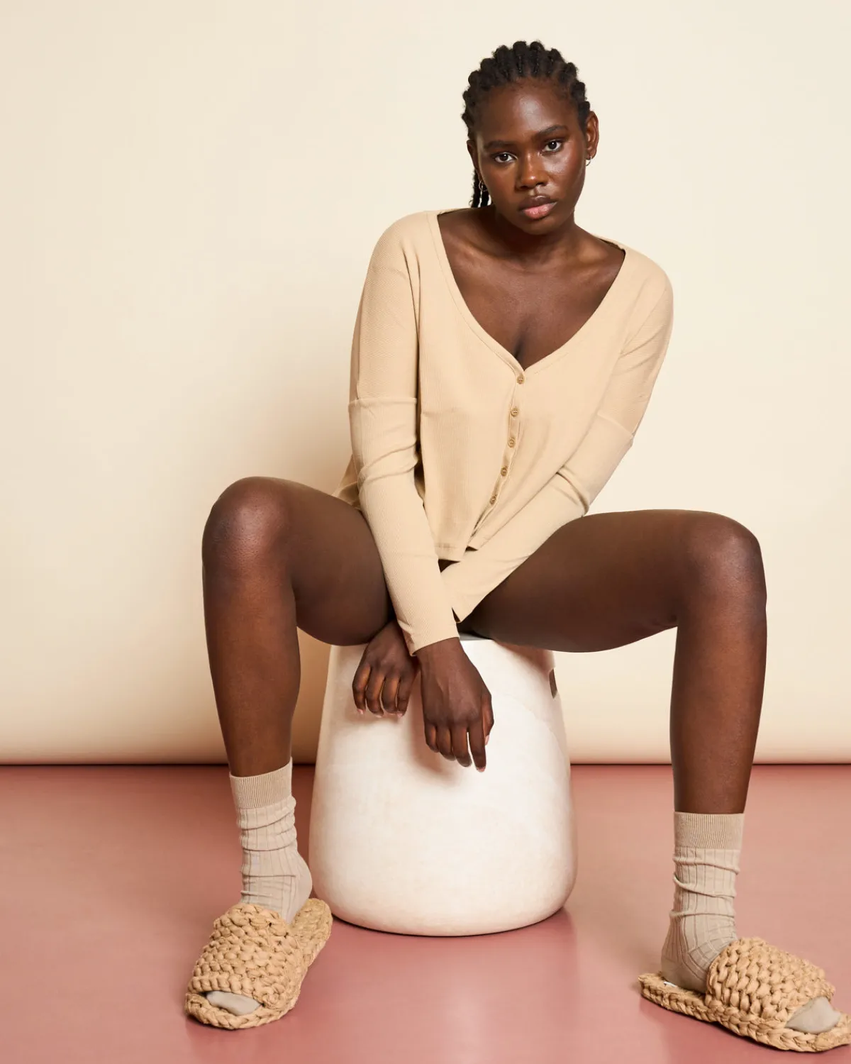 Store JAN 'N JUNE CROPPED CARDIGAN KATLA STONE
