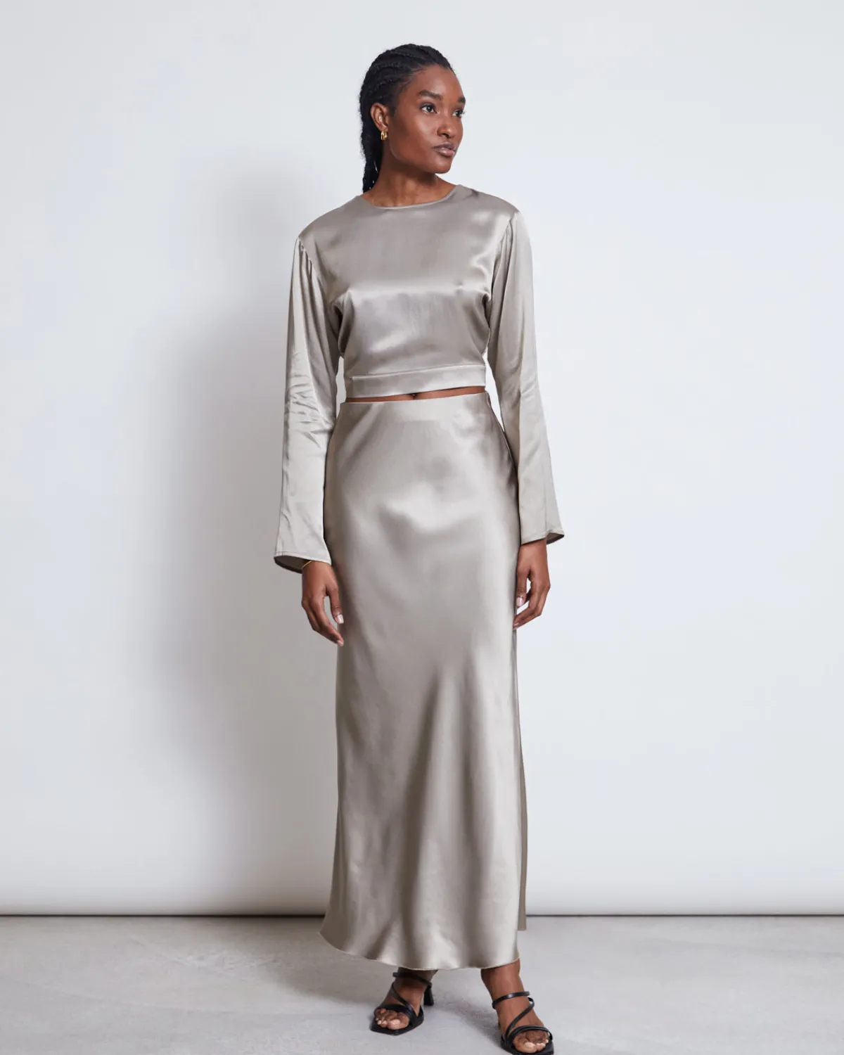 Outlet JAN 'N JUNE MAXI SKIRT SERIN SILVER GREY