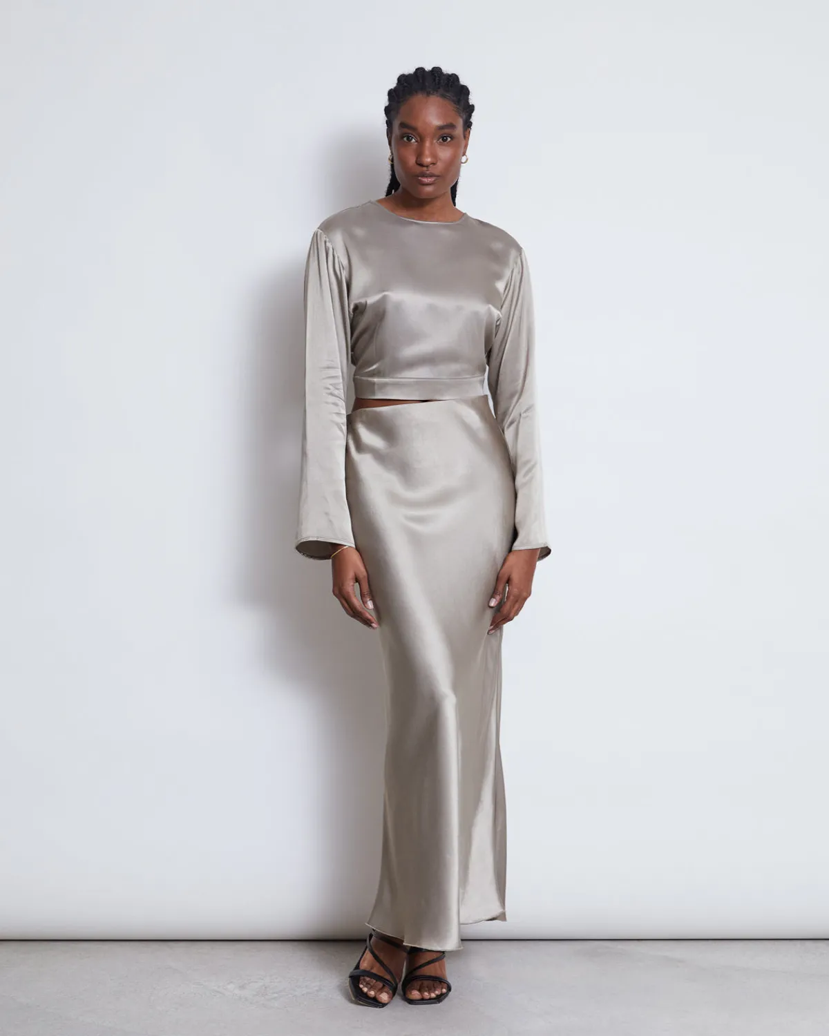 Outlet JAN 'N JUNE MAXI SKIRT SERIN SILVER GREY