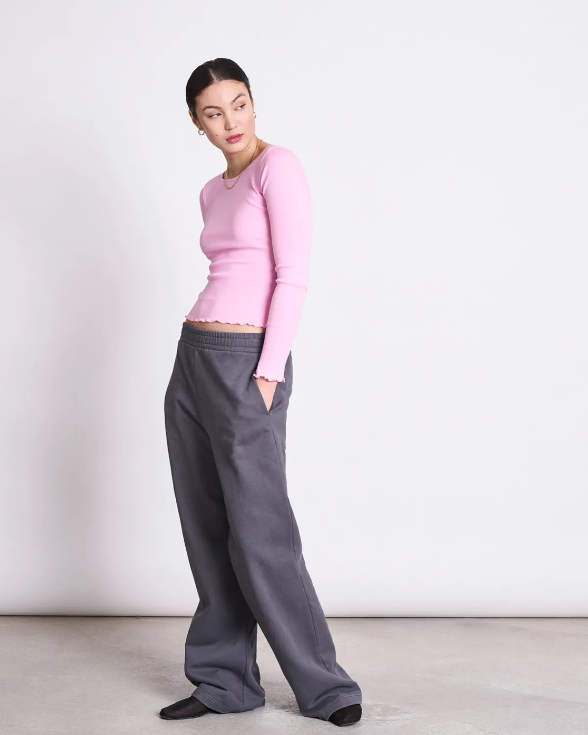 Hot JAN 'N JUNE MINIRIB LONGSLEEVE AVERSA BONBON PINK GOTS