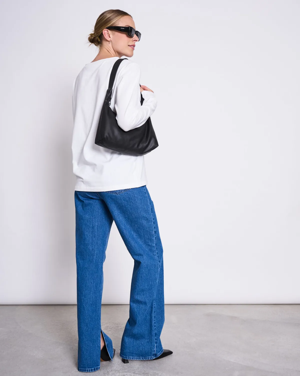 Discount JAN 'N JUNE SLITTED WIDE LEG JEANS SELENE MID BLUE